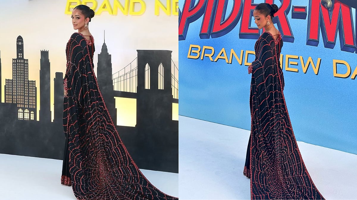 Pakistani Influencer's Spider-Web Saree At Spider-Man Premiere Goes Viral, Internet Calls Her 'Best Dressed'