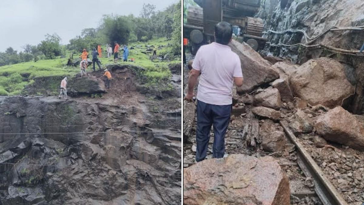 Central Railway Hill Gang Removes Massive Loose Boulder In Thull Ghat, Averts Threat To Train Operations