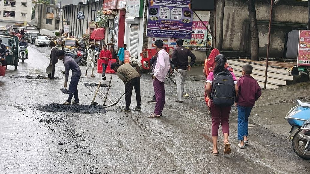 Pune: PMC Repairs Roads Ahead Of Amit Shah's Visit; Citizens Ask, 'Why Not For Us?'