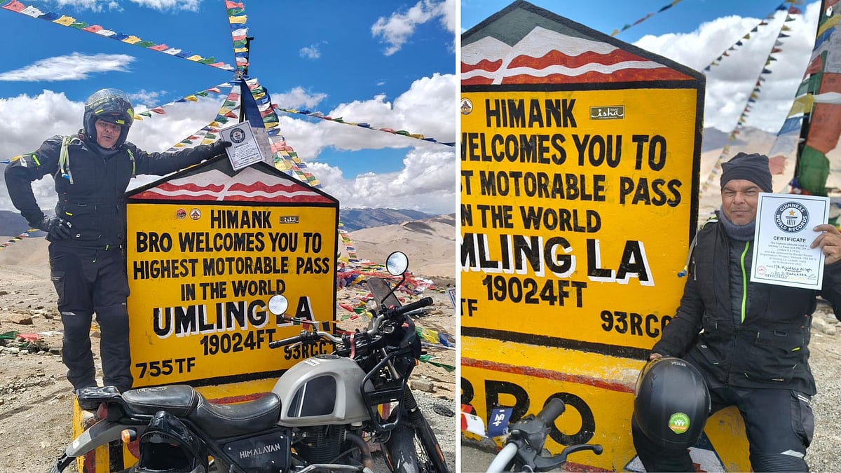 Indore's 53-Year-Old Kuldeep Singh Panwar Rides To Umling La Pass— World's Highest Motorable Road, Earns Guinness World Record