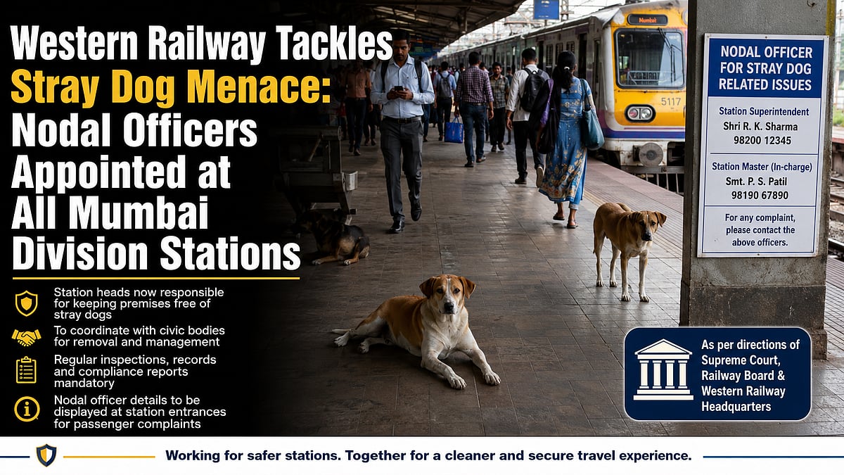Western Railway Appoints Nodal Officers At Mumbai Division Stations To Tackle Stray Dog Menace