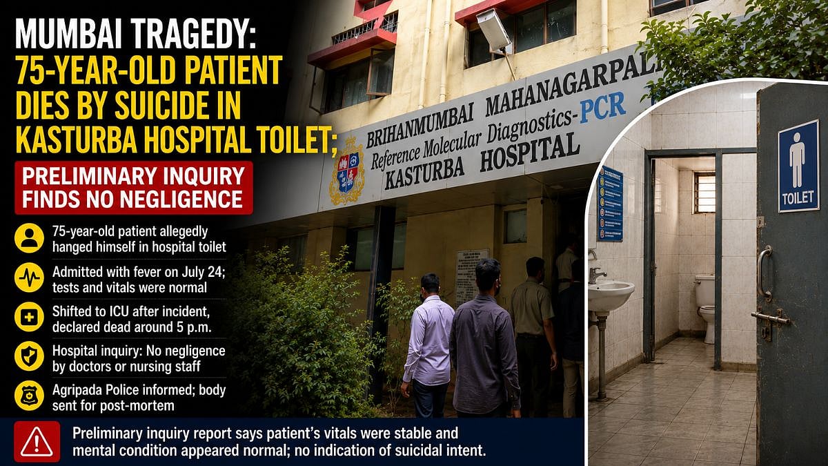 Mumbai Tragedy: 75-Year-Old Patient Dies By Suicide In Kasturba Hospital Toilet; Preliminary Inquiry Finds No Negligence