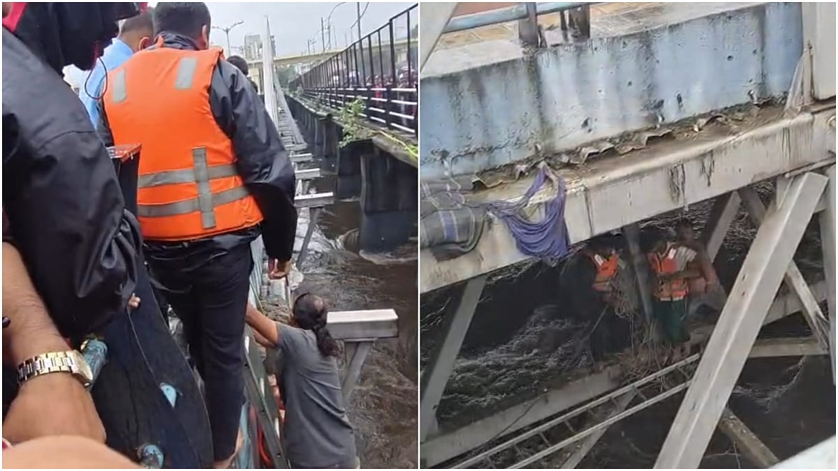 Pune: Fire Brigade Rescues Youth Stranded Amid Strong Water Current Beneath Dangle Bridge