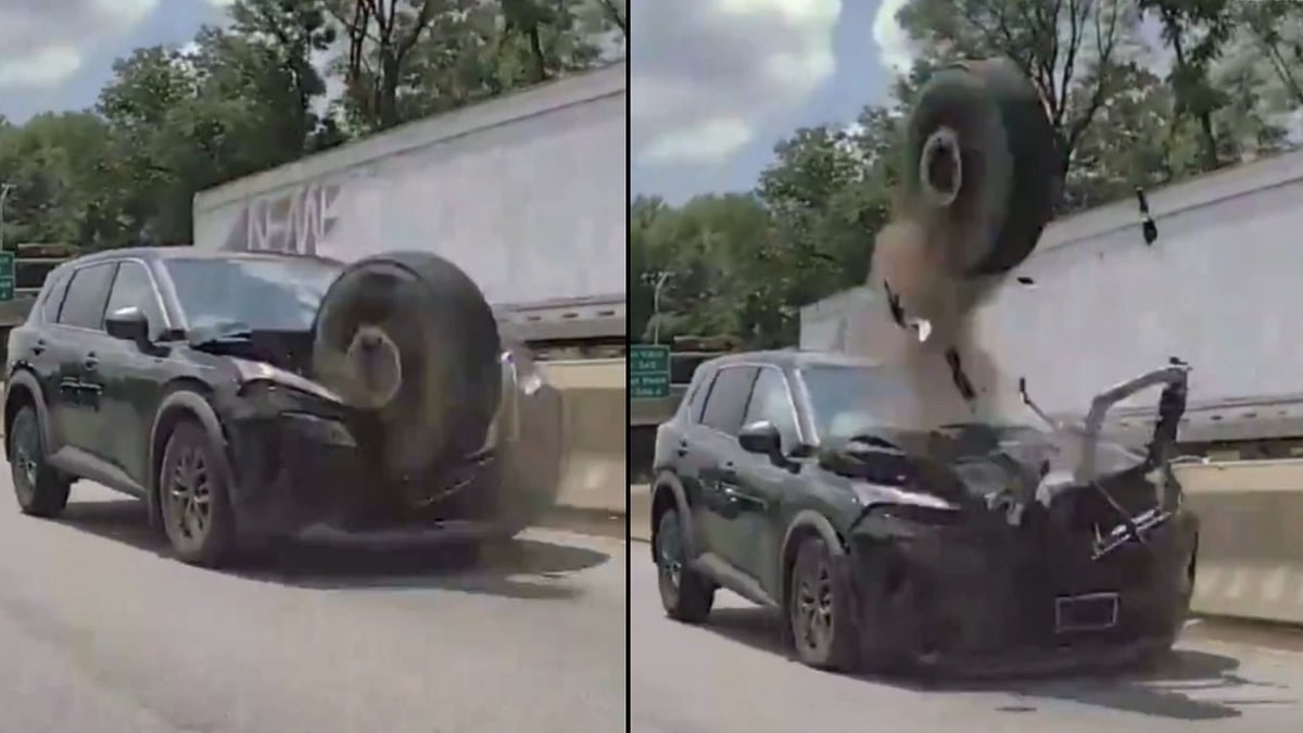 WATCH: Loose Tire Smashes Into SUV On Philadelphia Highway After Crossing Median