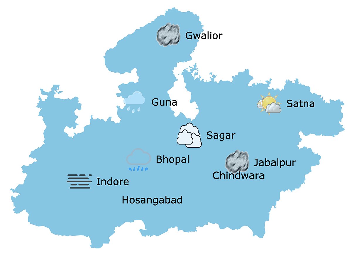 Weather in Madhya Pradesh at 10 am 