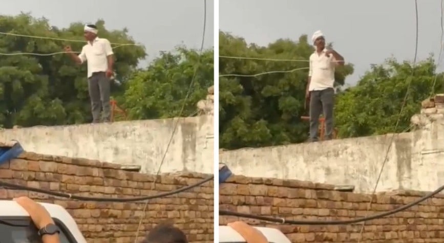 Man Fires At In-Laws' House After Wife Refuses To Return In MP's Gwalior; 2-Hours Rooftop Drama Goes VIRAL