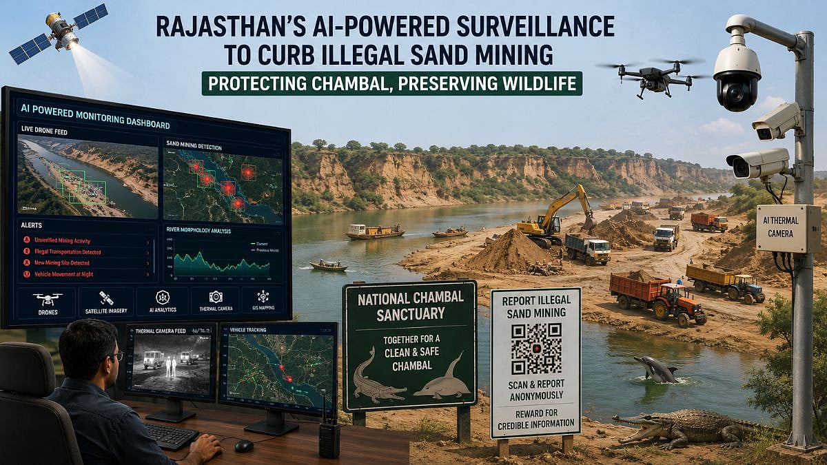 Rajasthan To Deploy AI Dashboard, Drones And Thermal Cameras To Curb Illegal Sand Mining In Chambal Sanctuary