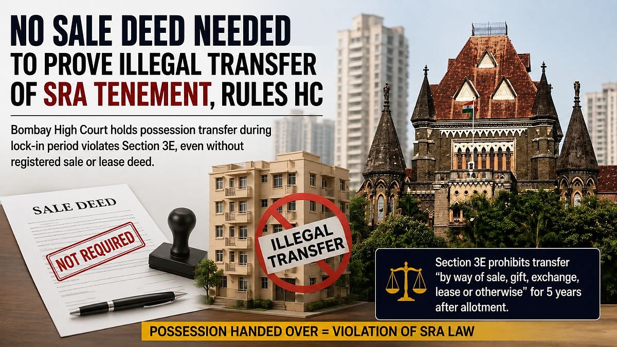 Bombay HC Rules No Sale Deed Needed To Prove Illegal Transfer Of SRA Tenement During Lock-In Period