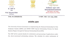 UGC to open NSP portal for NSPG and Ishan Uday scholarships; HEIs verify within 15 days