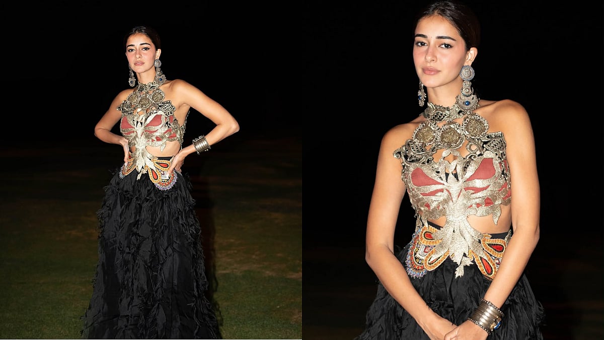 Ananya Panday Serves High-Fashion Glamour In Bejewelled Butterfly Corset & Dramatic Ruffled Skirt By Anamika Khanna