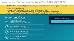 CAT 2026 registration opens Aug 3; exam scheduled for Nov 29