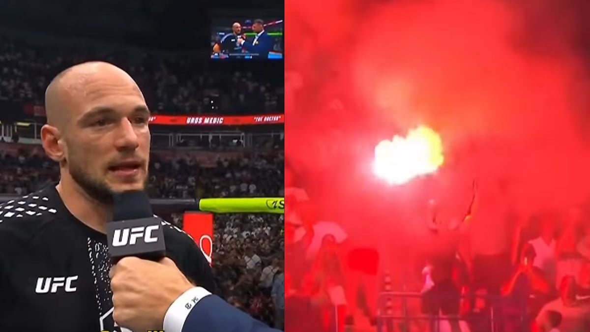 Bizarre Scenes! Fans Light Flares As Uros Medic Scores Explosive 30-Second KO At UFC Belgrade | Video