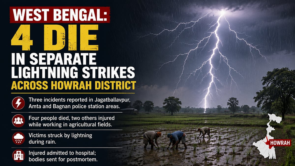 West Bengal: 4 Die In Separate Lightning Strikes Across Howrah District