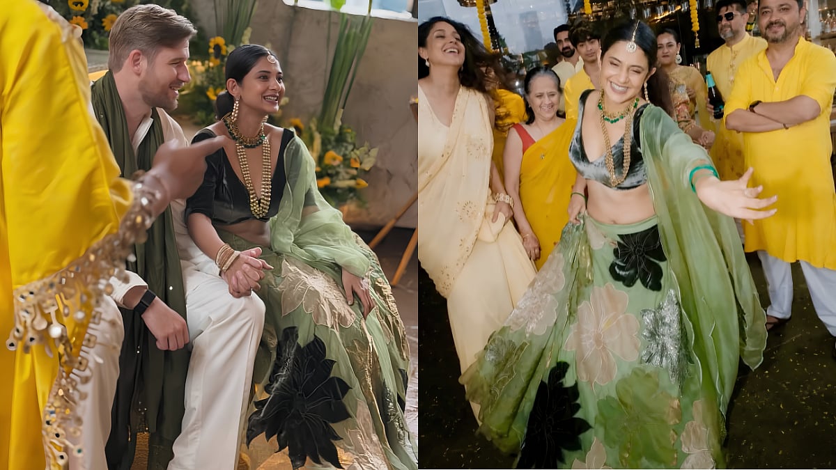Jennifer Winget Ditches Yellow For Haldi Ceremony, Stuns In Green Lehenga For Pre-Wedding With William Ishmael