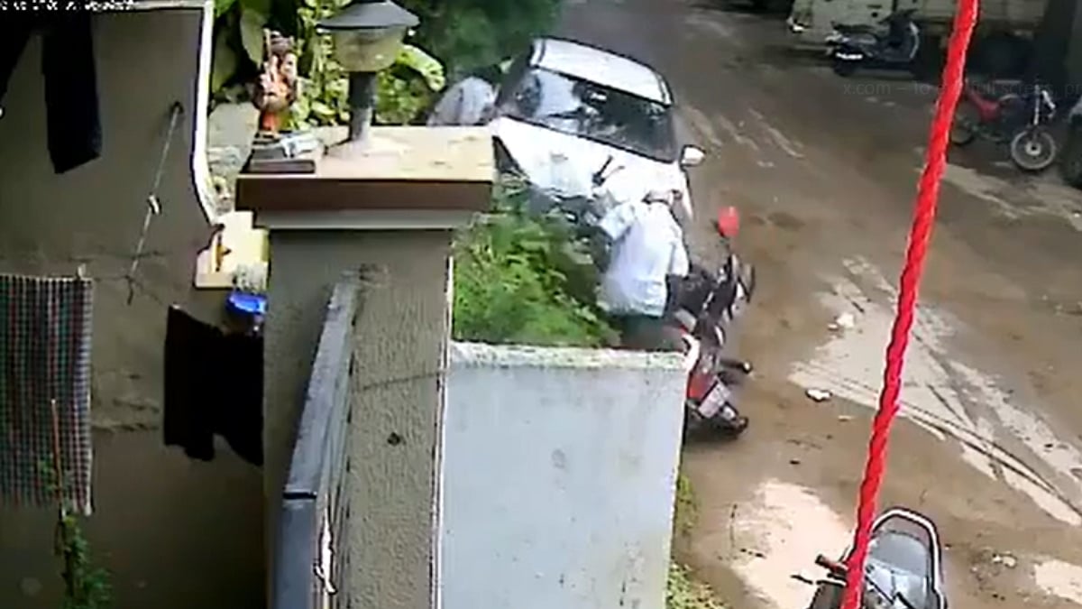 Caught On Camera: Minor Driving Baleno Without Licence Rams 7 Bikes, Runs Over Senior Citizen In Hyderabad 