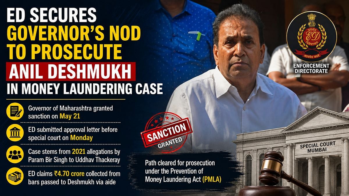 ED Secures Governor's Nod To Prosecute Former Maharashtra Home Minister Anil Deshmukh In Money Laundering Case