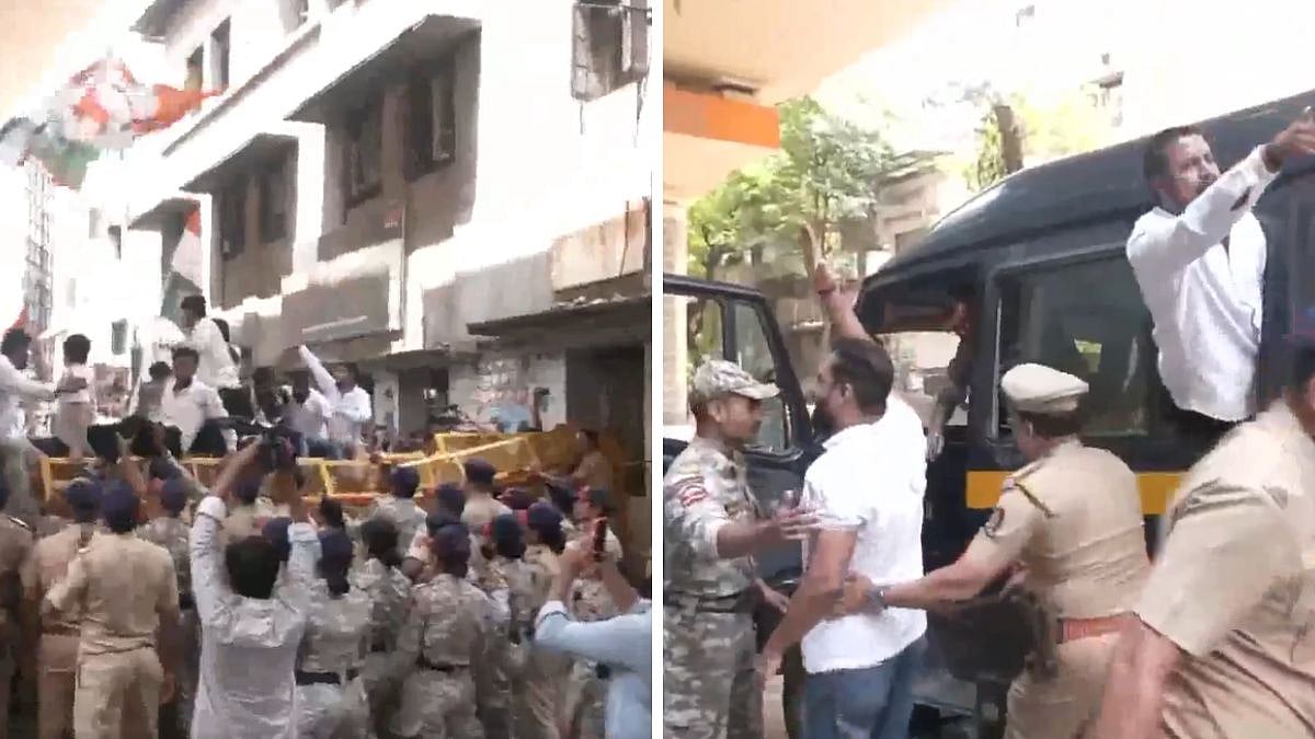 Watch: Congress Youth Workers Detained During Protest Against E20 Fuel Outside Nitin Gadkari's Nagpur Residence