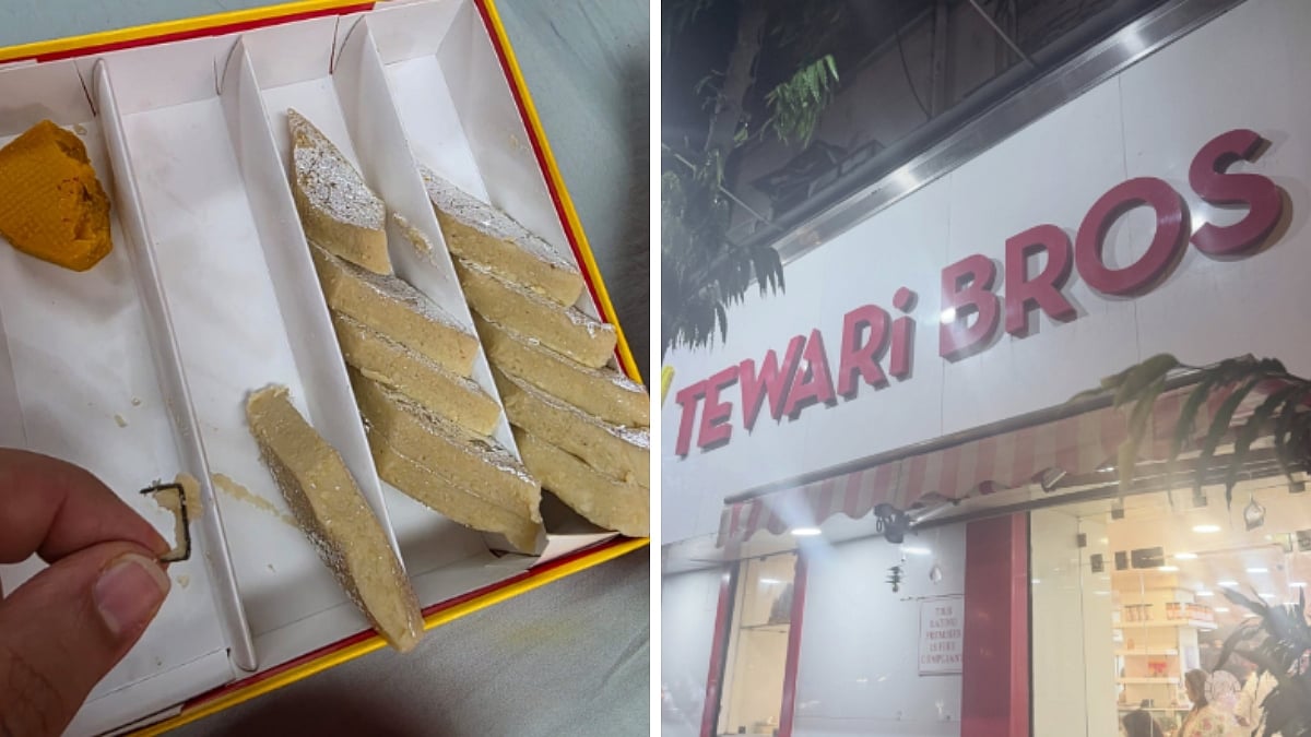 Mumbai: Rusted Metal Pin Allegedly Found In Kaju Katli Bought From Charni Road's Tewari Bros Sweet Shop; Video Raises Hygiene Concerns