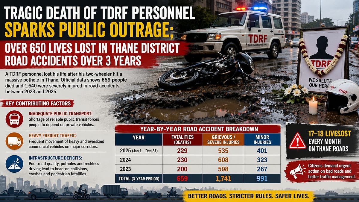 Thane Road Safety Crisis: 659 Killed In Accidents Over 3 Years As TDRF Personnel's Death Sparks Outrage
