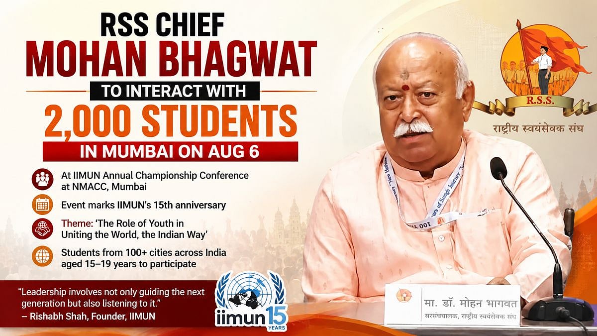 RSS Chief Mohan Bhagwat To Interact With 2,000 Students At IIMUN Annual Championship Conference In Mumbai On August 6