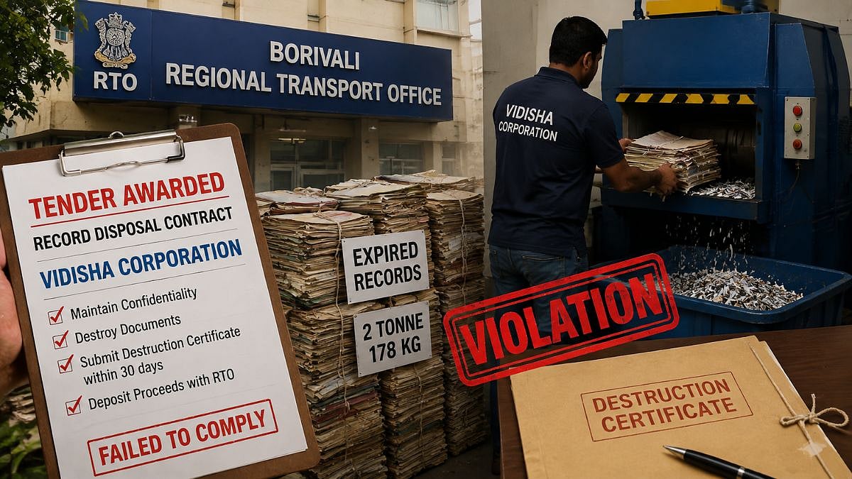 Mumbai Crime: Contractor Booked For Allegedly Violating Borivali RTO Document Disposal Norms