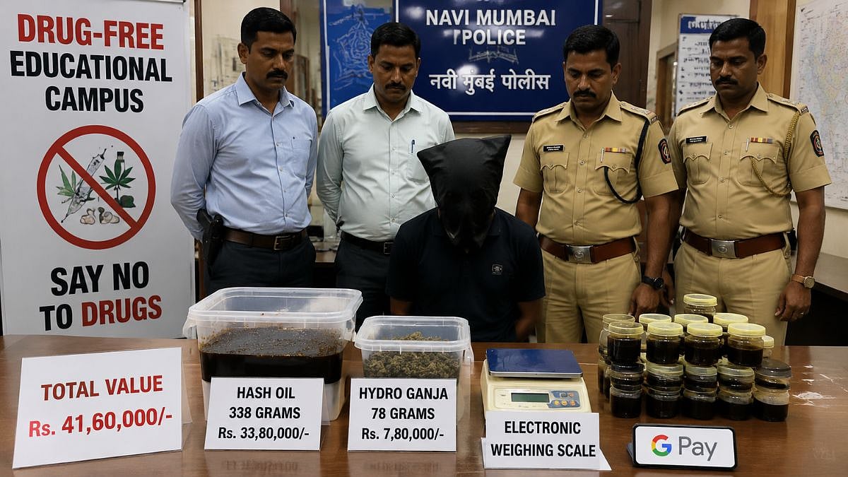 Navi Mumbai Police Seize ₹41.60 Lakh Drugs, Arrest Alleged Peddler In City's First Hash Oil Bust In Airoli