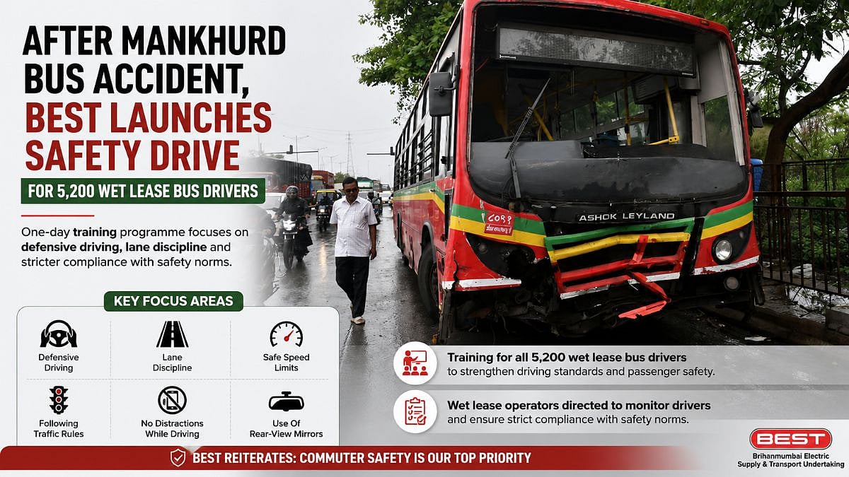 Mumbai: BEST Launches Safety Training For 5,200 Wet Lease Bus Drivers After Mankhurd Accident
