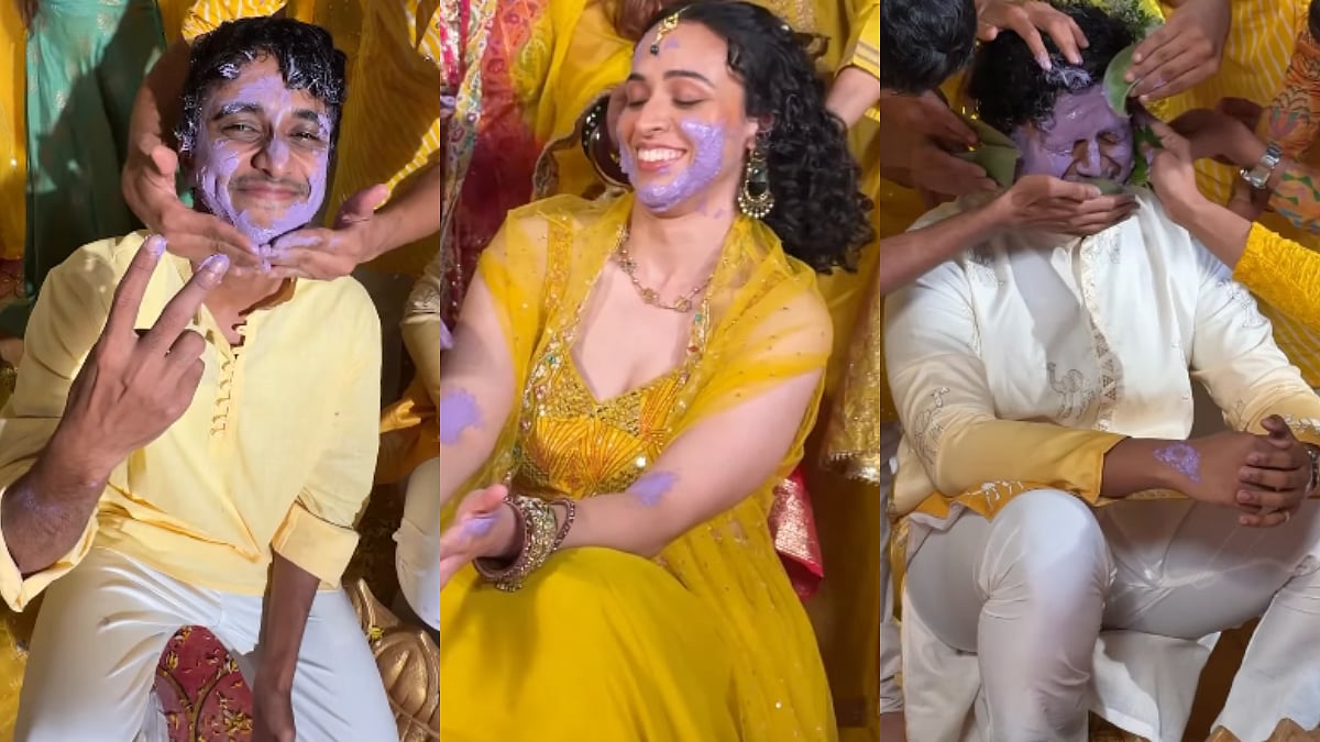 'Gen Z Kuch Bhi Karte Hai': Internet Roasts Couple's Viral 'Purple Haldi' Instead Of Traditional Yellow, Calls Them 'Thanos'