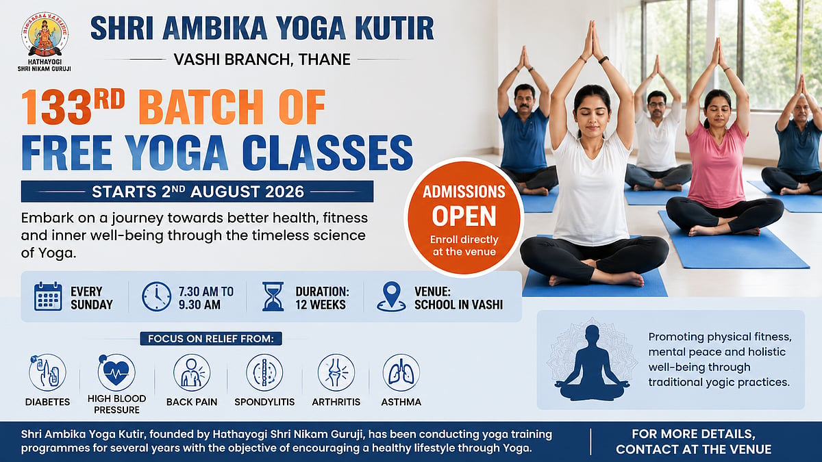 Shri Ambika Yoga Kutir Launches 133rd Batch Of Free Yoga Classes In Vashi