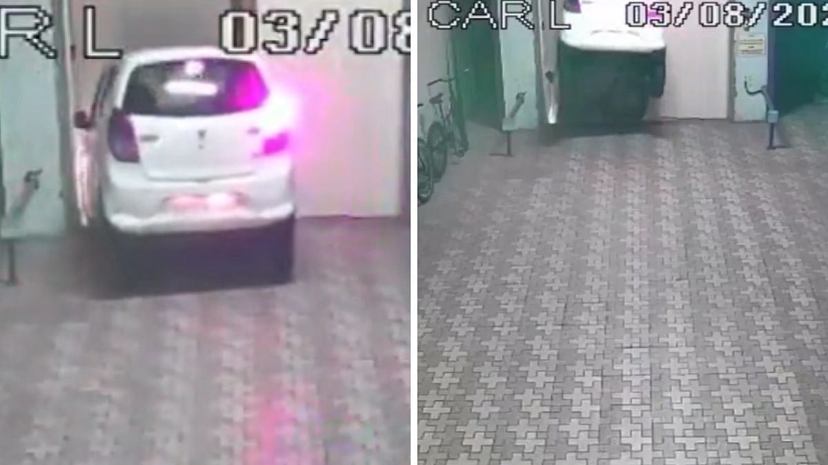 Caught On Camera: Car Plunges 25 Feet From Residential Building Parking Area In Mumbai's Kandivali; Driver Injured