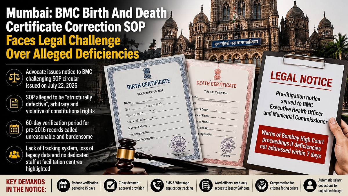 Mumbai: BMC Birth And Death Certificate Correction SOP Faces Legal Challenge Over Alleged Deficiencies