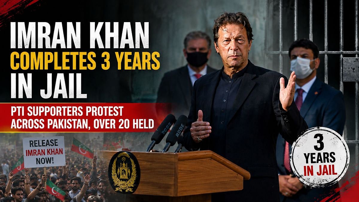 Pakistan: Imran Khan Completes 3 Years In Jail; PTI Supporters Protest Across Pak, Over 20 Held