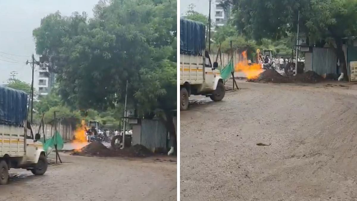 VIDEO: Massive Fire Erupts After Gas Pipeline Leak During Excavation In Nashik