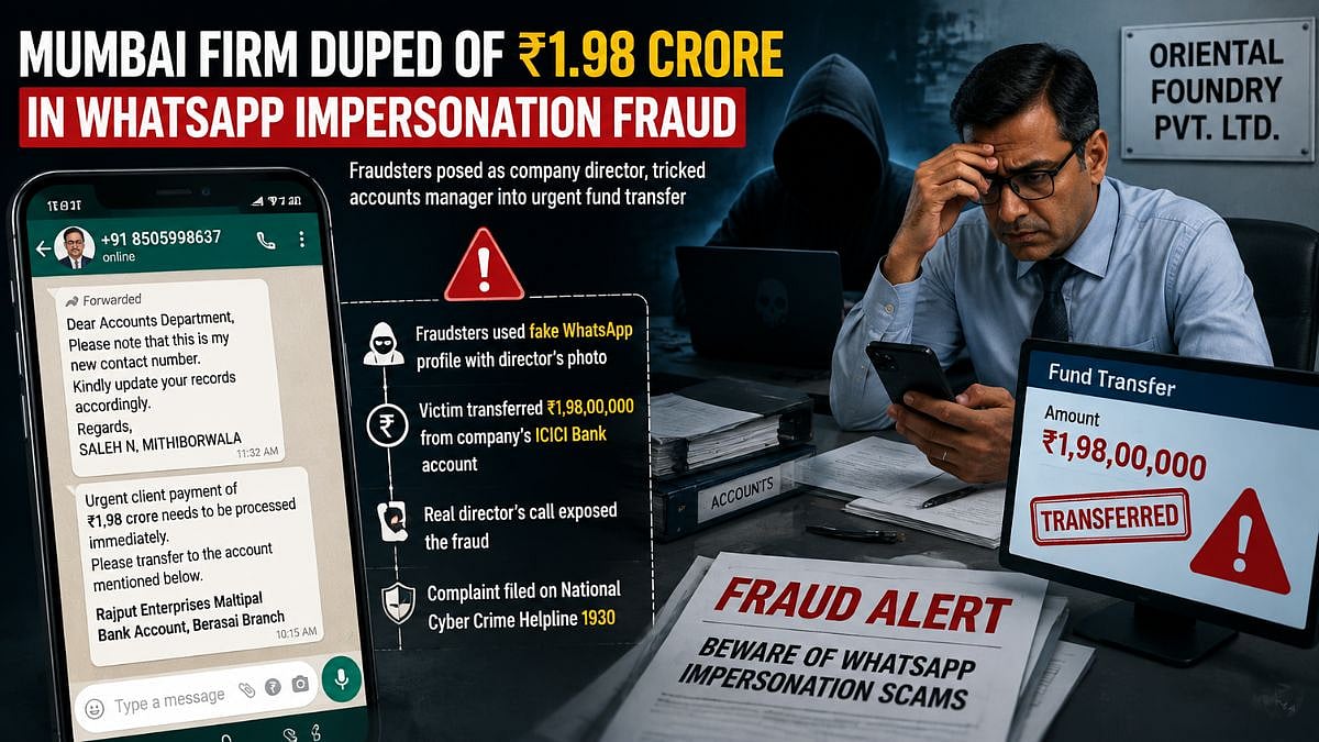 Mumbai Cyber Fraud: Firm Duped Of ₹1.98 Crore In WhatsApp Director Impersonation Scam; FIR Registered
