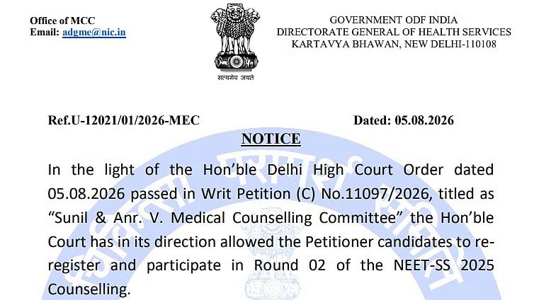 NEET-SS 2025 Counselling: MCC Revises Round 2 Schedule After Delhi HC Order; Registration From August 9