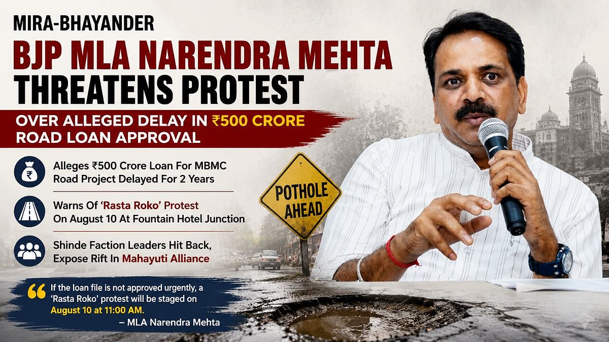 Mira-Bhayander: BJP MLA Narendra Mehta Threatens Protest Over Alleged Delay In ₹500 Crore Road Loan Approval