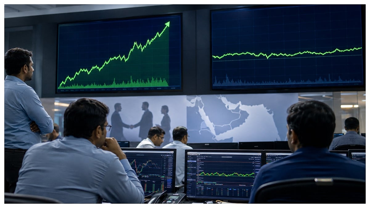 Middle East Peace Hopes Keep Markets Cautious, Sensex Gains 374 Points While Nifty Ends Flat