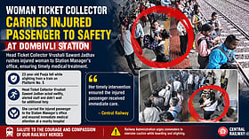 Central Railway ticket collector carries injured passenger to safety at Dombivli station
