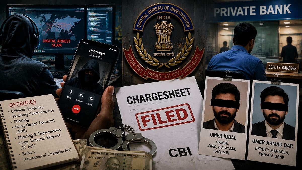 CBI Chargesheets Bank Officer, Firm Owner In ₹1.6 Crore Digital Arrest Scam Linked To Transnational Cyber Gang