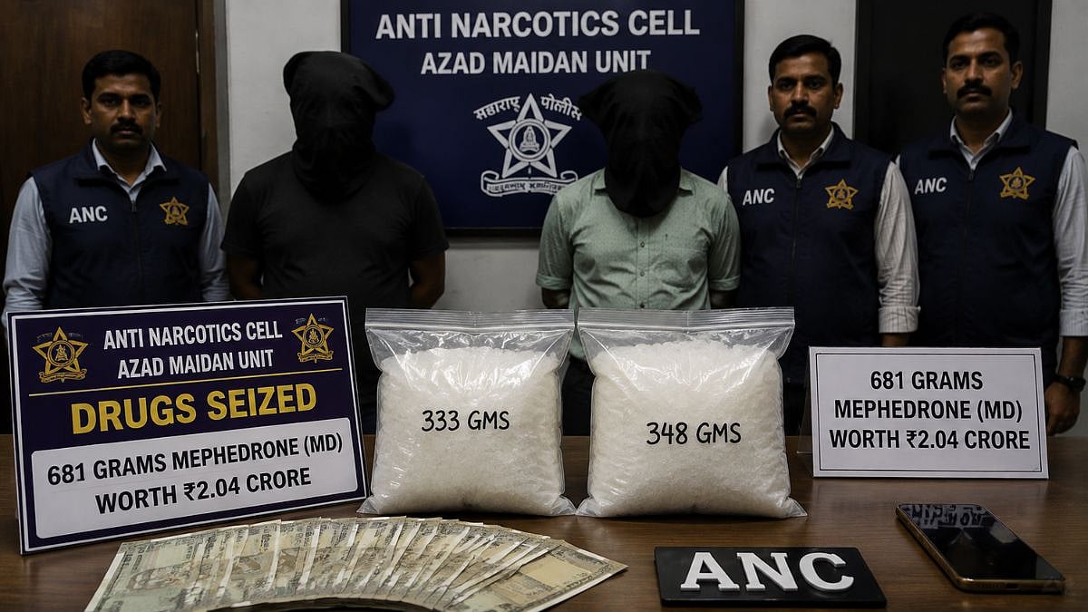 Mumbai Crime: ANC Azad Maidan Unit Seizes ₹2.04 Crore Worth Of Mephedrone In Chembur, Arrests 2 Alleged Drug Peddlers