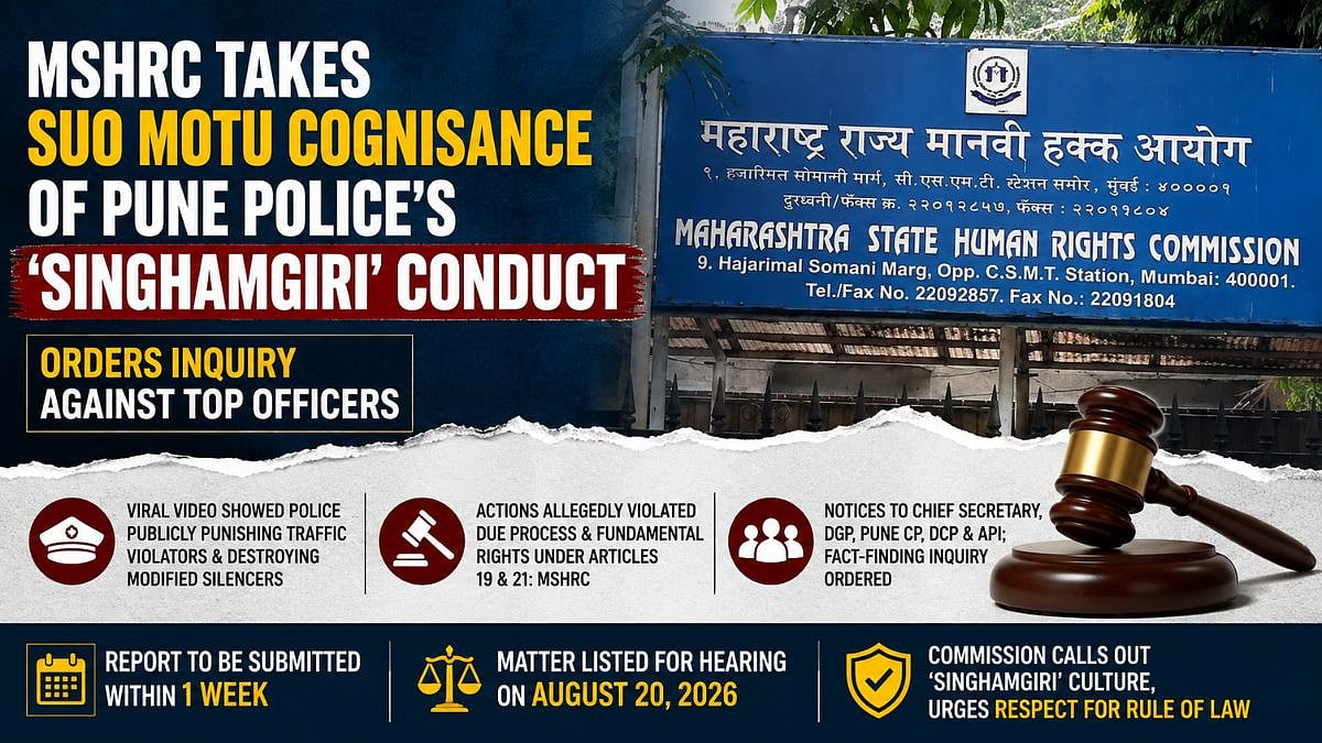 MSHRC Orders Inquiry Into Pune Police's 'Singhamgiri' Conduct, Seeks Replies From Top Officials
