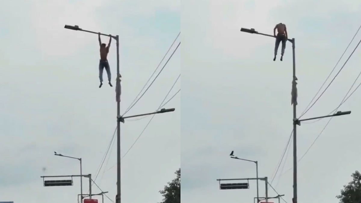 'So Dangerous': Kolkata Man Performs Pull-Ups On Street Pole, Internet Reacts - VIDEO
