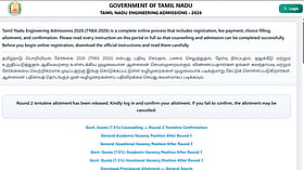 TNEA 2026 Round 2 seat allotment results released; candidates confirm by Aug 8
