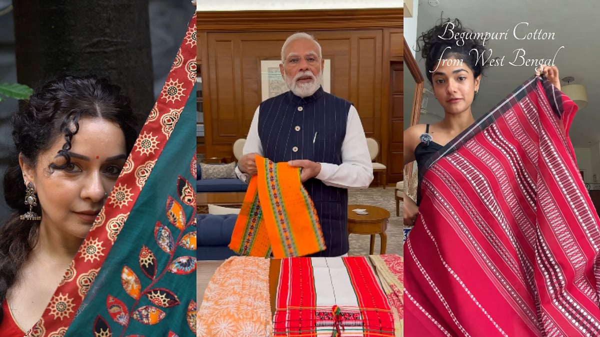 Netizens Join PM Modi's 'GRWM' Appeal To Celebrate National Handloom Day; Social Media Flooded With Handloom Fashion Videos