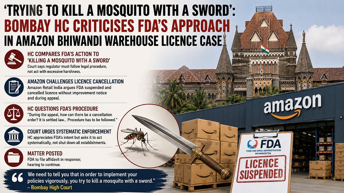 ‘Trying To Kill A Mosquito With A Sword’: Bombay HC Criticises FDA’s Approach In Amazon Bhiwandi Warehouse Licence Case