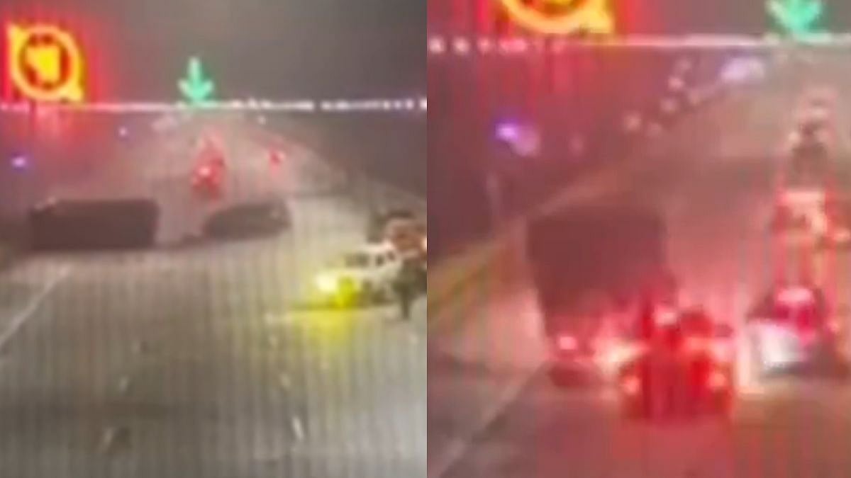 Caught On Camera: Fortuner Crashes Into Tempo Inside Missing Link Tunnel  At Mumbai-Pune Expressway;
1 Dead