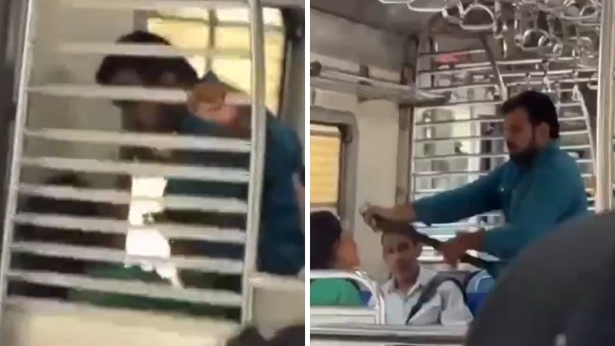 Man Allegedly Attacks & Threatens Woman With Belt Inside Moving Mumbai Local Train, Spineless Co-Passengers Remain Mute; Video Sparks Outrage