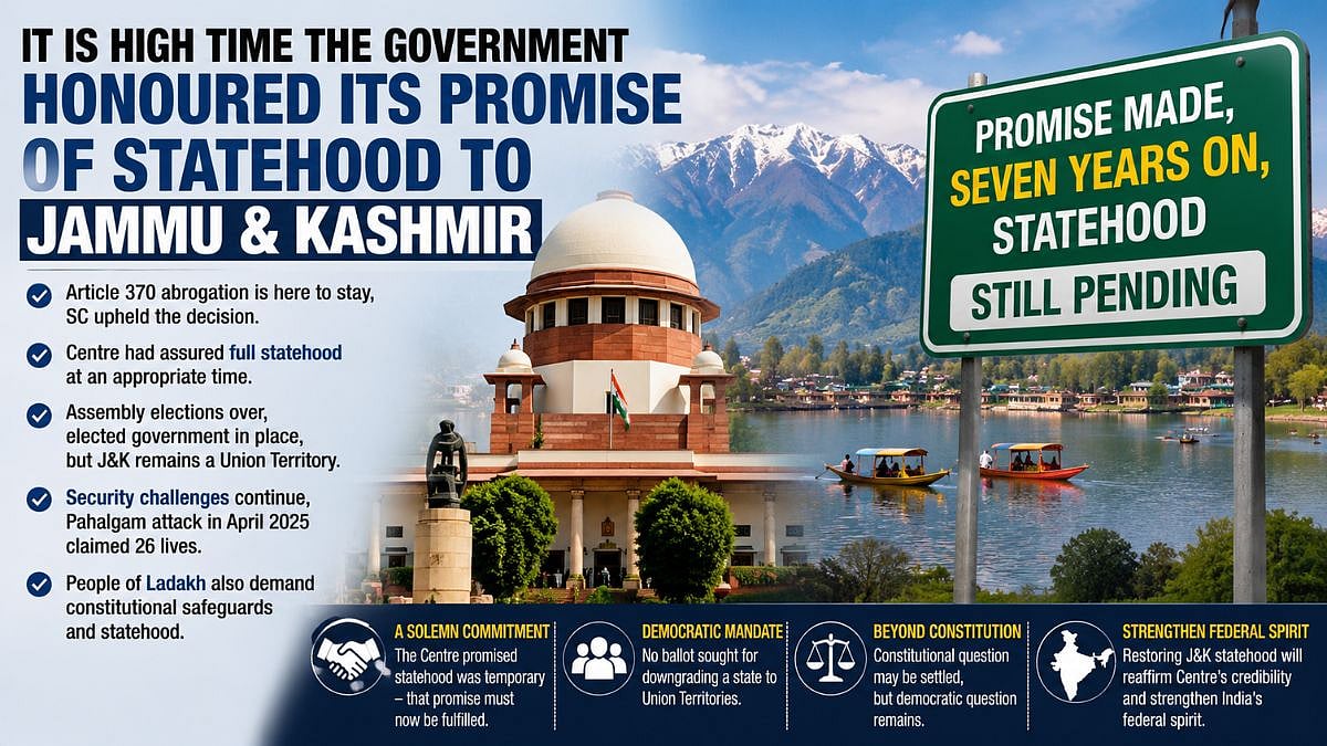 It Is High Time The Government Honoured Its Promise Of Statehood To Jammu & Kashmir