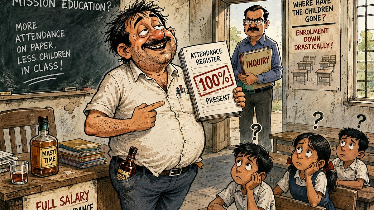 MP's Sidhi Teacher Accused Of Drinking In Classroom, Drawing Full Salary Despite 13 Days' Attendance