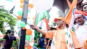 UP CM Yogi Adityanath Leads Tiranga Yatra In Gorakhpur, Urges Citizens To Hoist Tricolour Under Har Ghar Tiranga Campaign